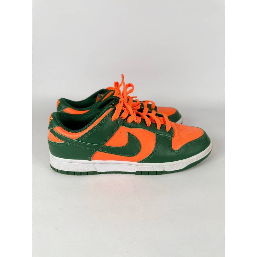 Nike Dunk Low Miami Hurricanes Orange Green Sneakers DD1391-300 Mens